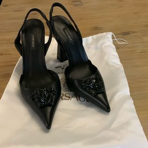 Designer Versace Style Sling back heels Size 40